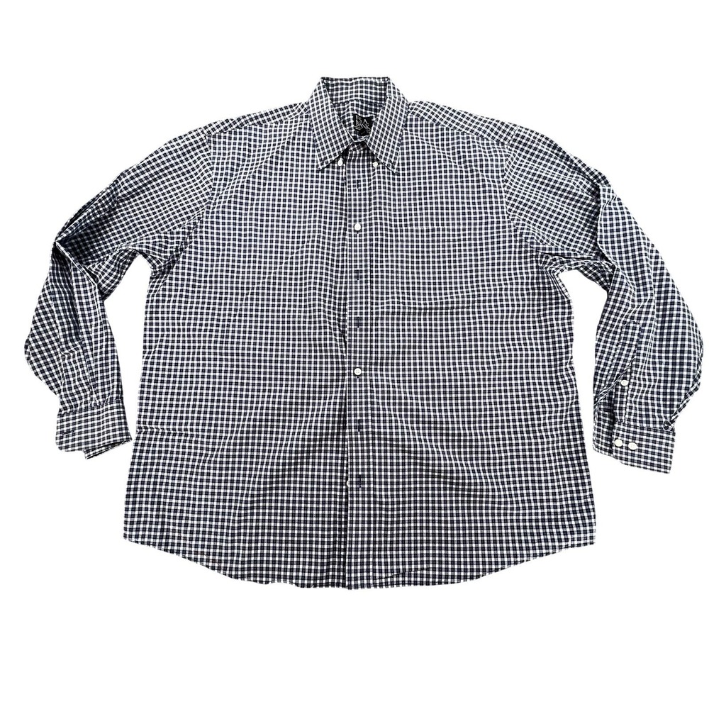 Jos. A. Bank Executive Collection XXL Navy White Gingham Check Button Down Shirt - Picture 1 of 6